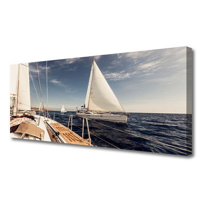 Canvas doek foto Overzees landschap boat