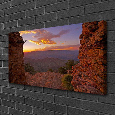 Canvas doek foto Wolken landschap van de hemel rock