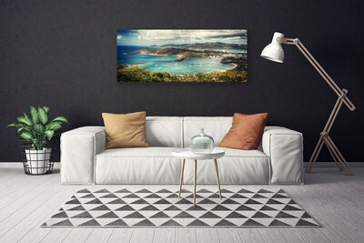 Canvas doek foto Bay boats landschap