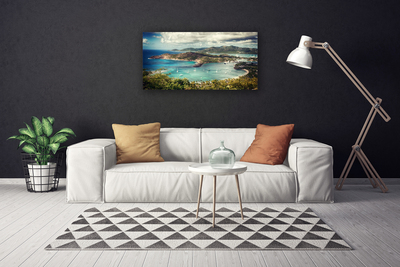 Canvas doek foto Bay boats landschap