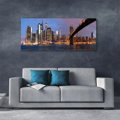 Canvas doek foto Sky bridge city homes