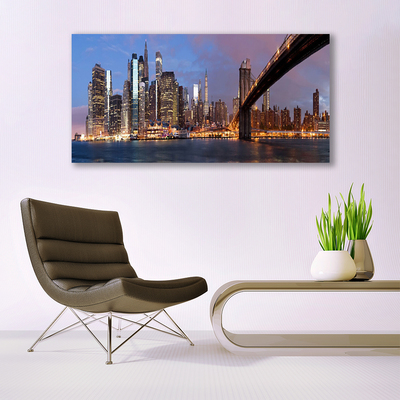 Canvas doek foto Sky bridge city homes