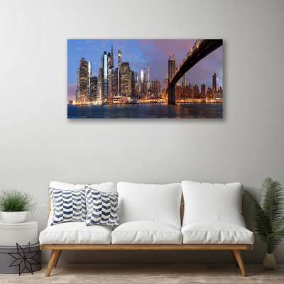 Canvas doek foto Sky bridge city homes