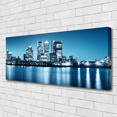 Canvas doek foto Wolkenkrabbers van de stad huizen