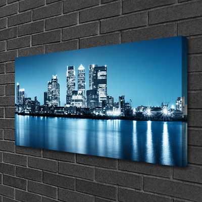 Canvas doek foto Wolkenkrabbers van de stad huizen