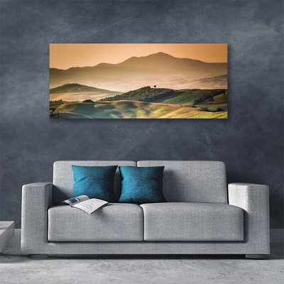 Canvas doek foto Veld bergen landschap