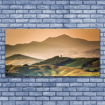 Canvas doek foto Veld bergen landschap