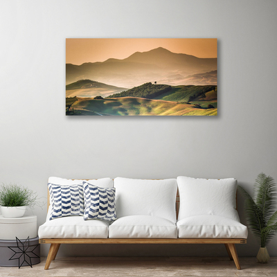 Canvas doek foto Veld bergen landschap