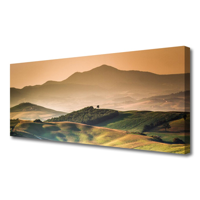 Canvas doek foto Veld bergen landschap