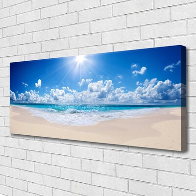 Canvas doek foto Sun beach overzees landschap