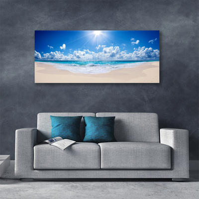 Canvas doek foto Sun beach overzees landschap