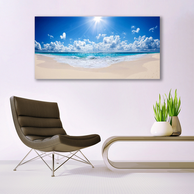 Canvas doek foto Sun beach overzees landschap