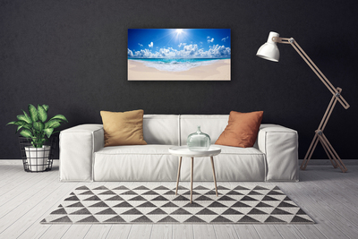 Canvas doek foto Sun beach overzees landschap