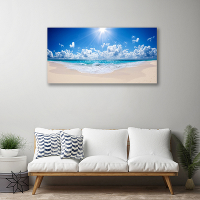 Canvas doek foto Sun beach overzees landschap