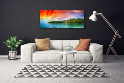 Canvas doek foto Sky sea bos landschap