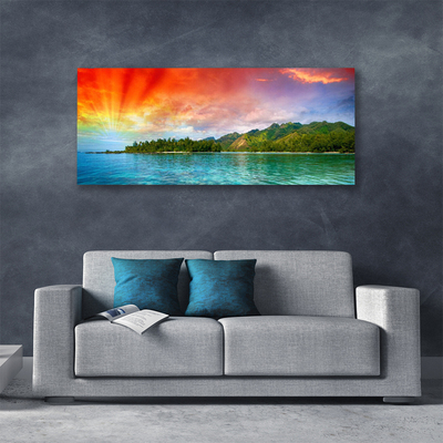 Canvas doek foto Sky sea bos landschap