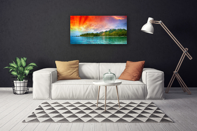 Canvas doek foto Sky sea bos landschap