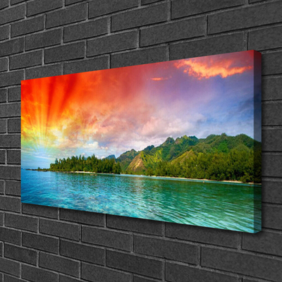 Canvas doek foto Sky sea bos landschap