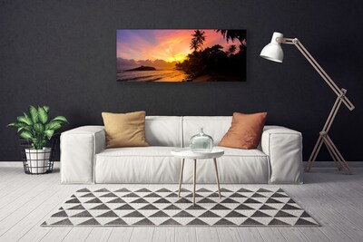 Canvas doek foto Sea sun palm landschap