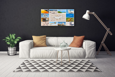 Canvas doek foto Meeuwen ocean beach landschap