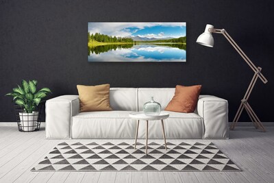 Canvas doek foto Bos bergenlandschap lake