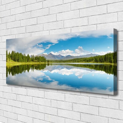 Canvas doek foto Bos bergenlandschap lake