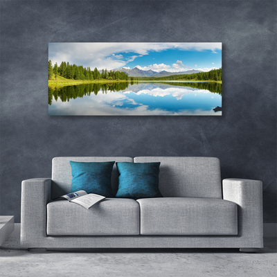 Canvas doek foto Bos bergenlandschap lake