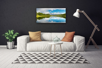 Canvas doek foto Bos bergenlandschap lake