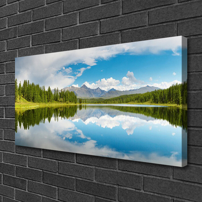 Canvas doek foto Bos bergenlandschap lake