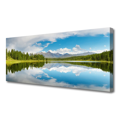 Canvas doek foto Bos bergenlandschap lake