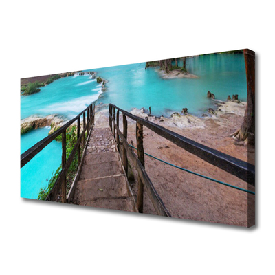 Canvas doek foto Lake trappen architectuur