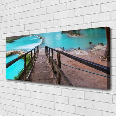 Canvas doek foto Lake trappen architectuur