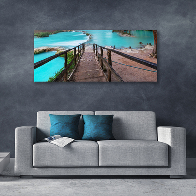 Canvas doek foto Lake trappen architectuur