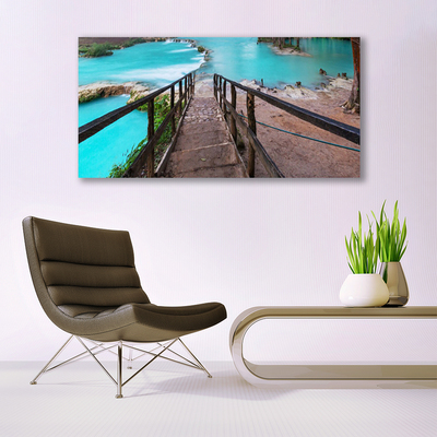 Canvas doek foto Lake trappen architectuur