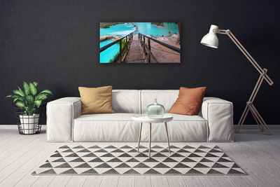 Canvas doek foto Lake trappen architectuur