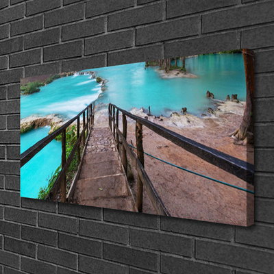 Canvas doek foto Lake trappen architectuur