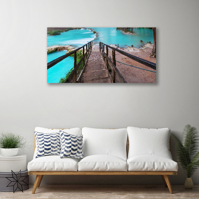 Canvas doek foto Lake trappen architectuur