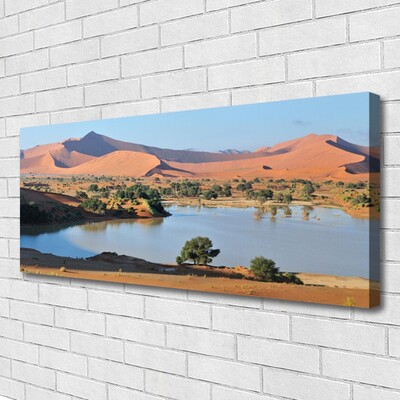 Canvas doek foto Lake landschap van de woestijn