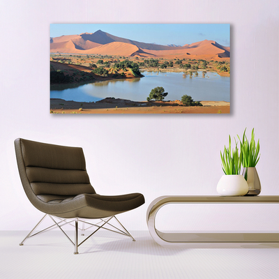 Canvas doek foto Lake landschap van de woestijn