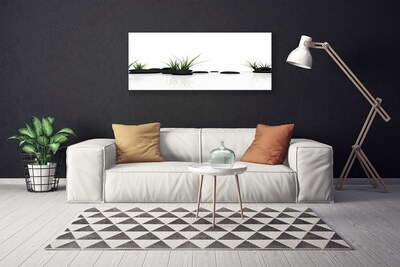 Canvas doek foto Grass water mirror