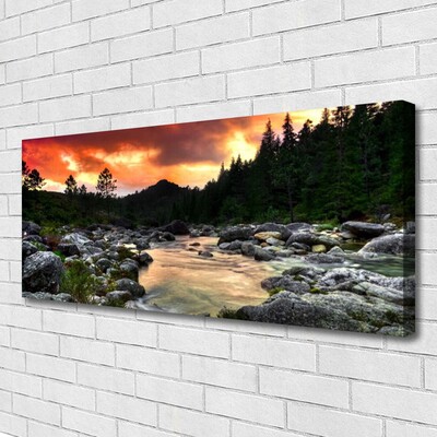 Canvas doek foto Lake river forest nature