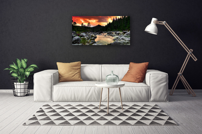 Canvas doek foto Lake river forest nature