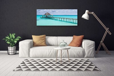 Canvas doek foto Sea bridge architectuur