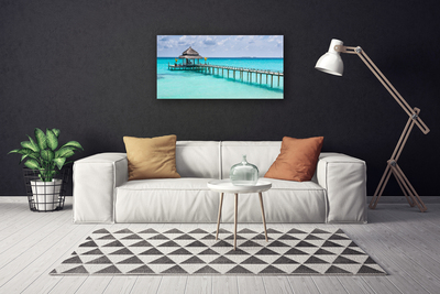 Canvas doek foto Sea bridge architectuur