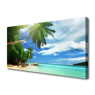 Canvas doek foto Palm beach overzees landschap