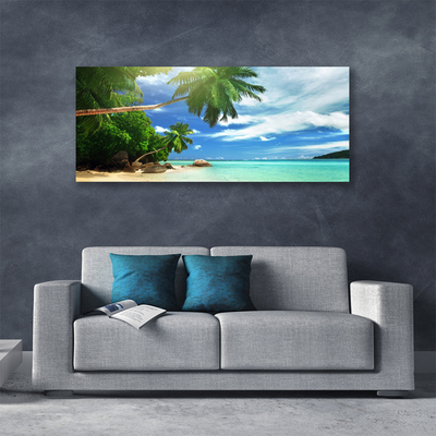 Canvas doek foto Palm beach overzees landschap