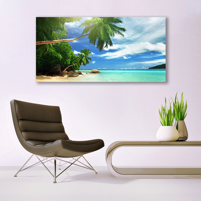 Canvas doek foto Palm beach overzees landschap