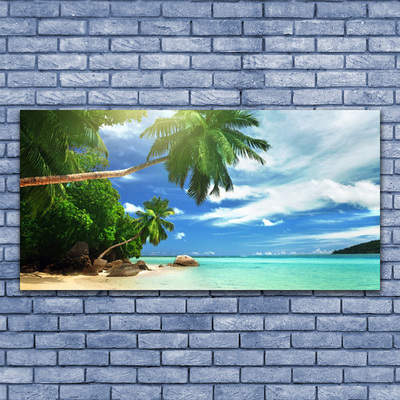 Canvas doek foto Palm beach overzees landschap