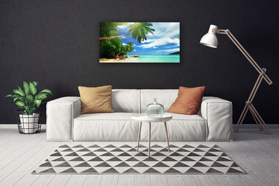 Canvas doek foto Palm beach overzees landschap