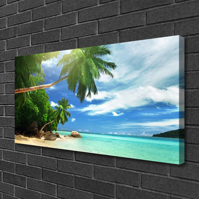 Canvas doek foto Palm beach overzees landschap